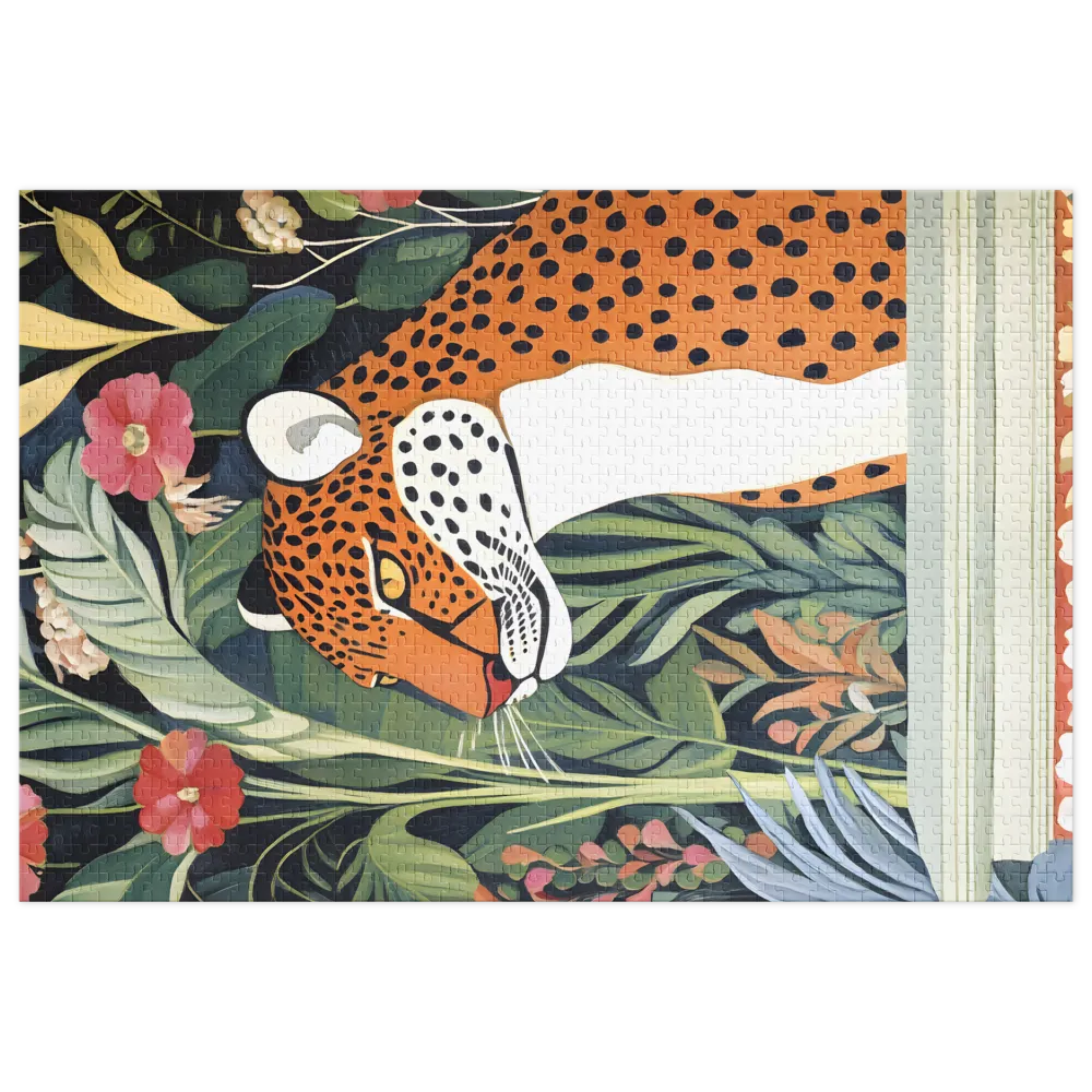 Jungle Leopard Serenity 
 Jigsaw Puzzle in Tin Box