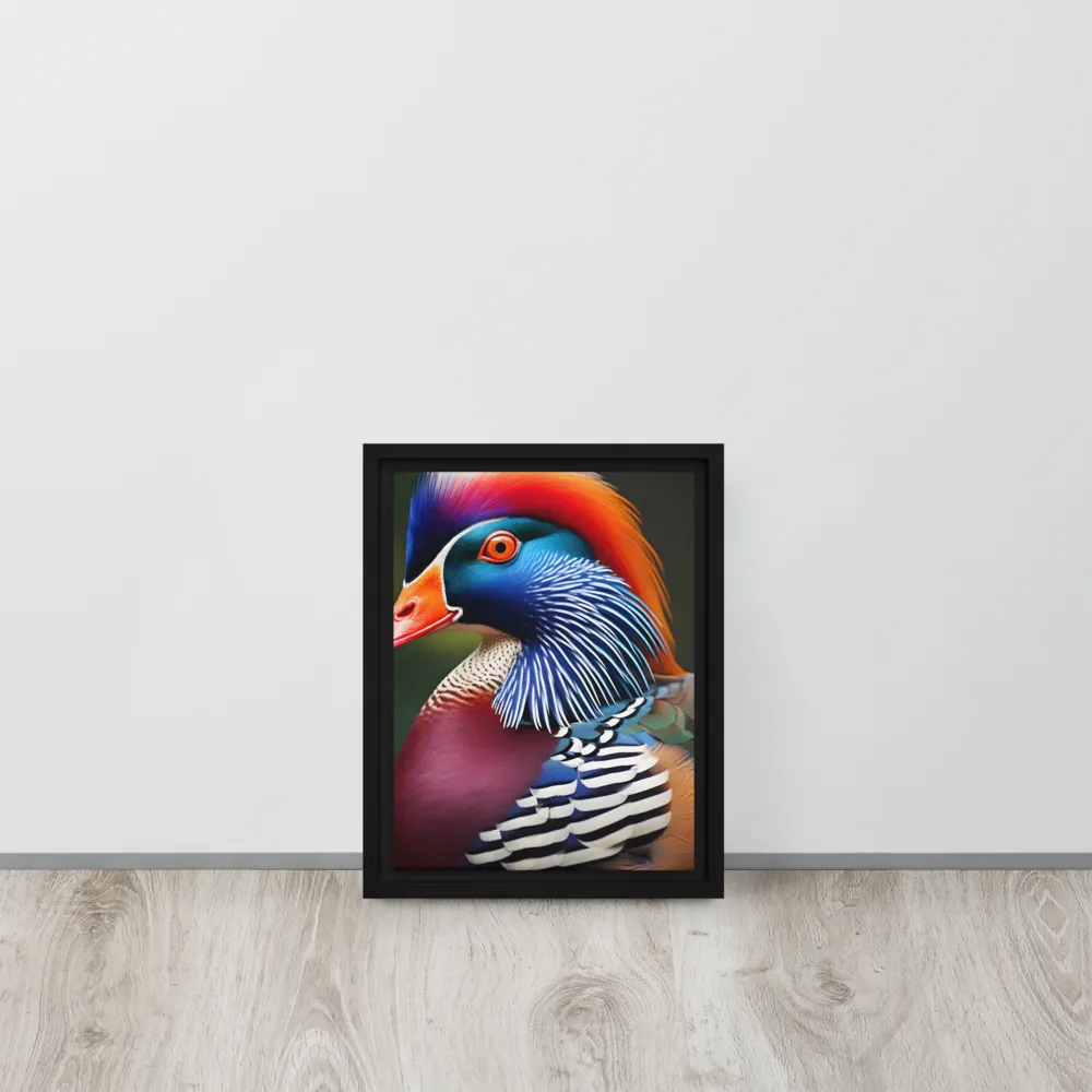 The Majestic Mandarin | Canvas with White Frame | 9″×12″