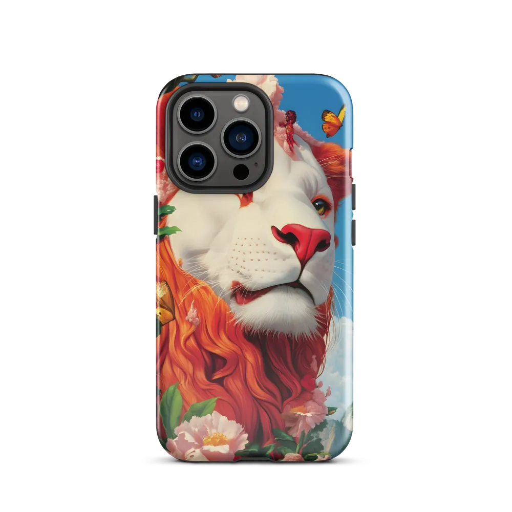Majestic Lion Amidst Floral Splendor