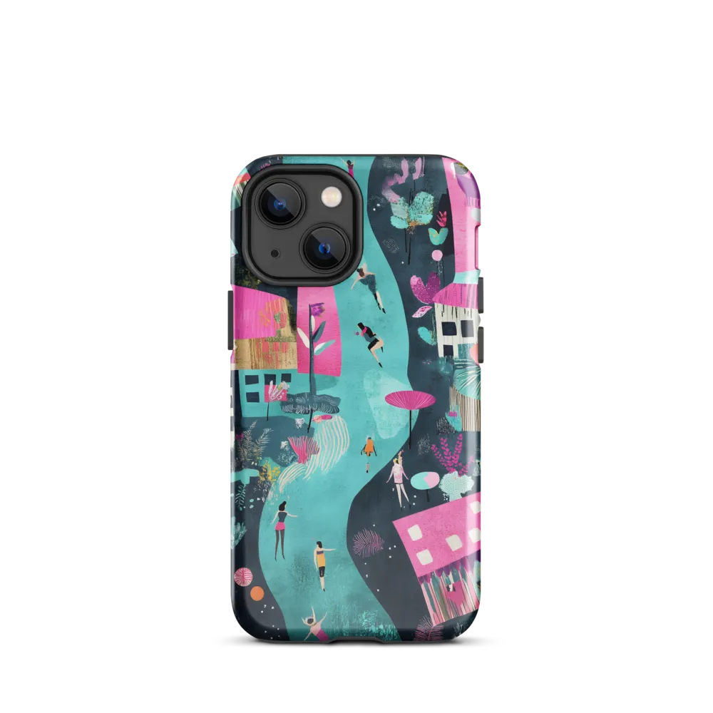 Whimsical Journey Through a Vibrant Landscape | Phone Case |  13 mini | Tough Case | Glossy