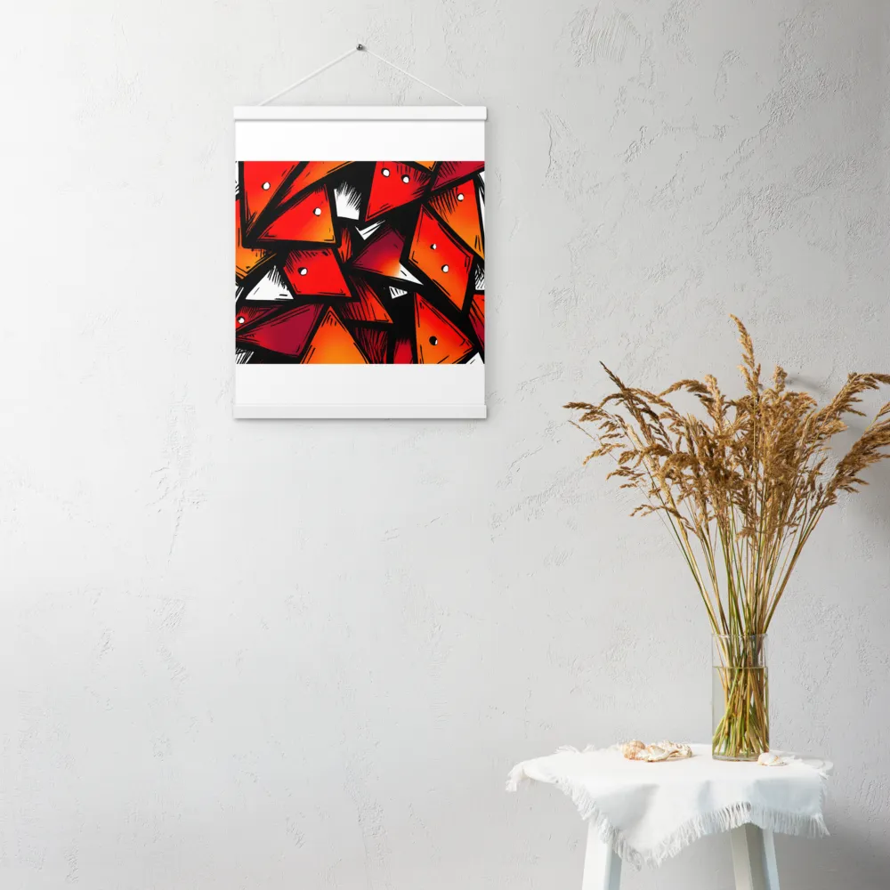 Dynamic Geometry of Red and Orange | Poster With White Wood Hanger | 16″×20″