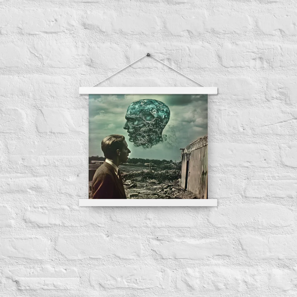 Ethereal Reflections: Identity in a Fragmented World | Poster With White Wood Hanger | 14″×14″