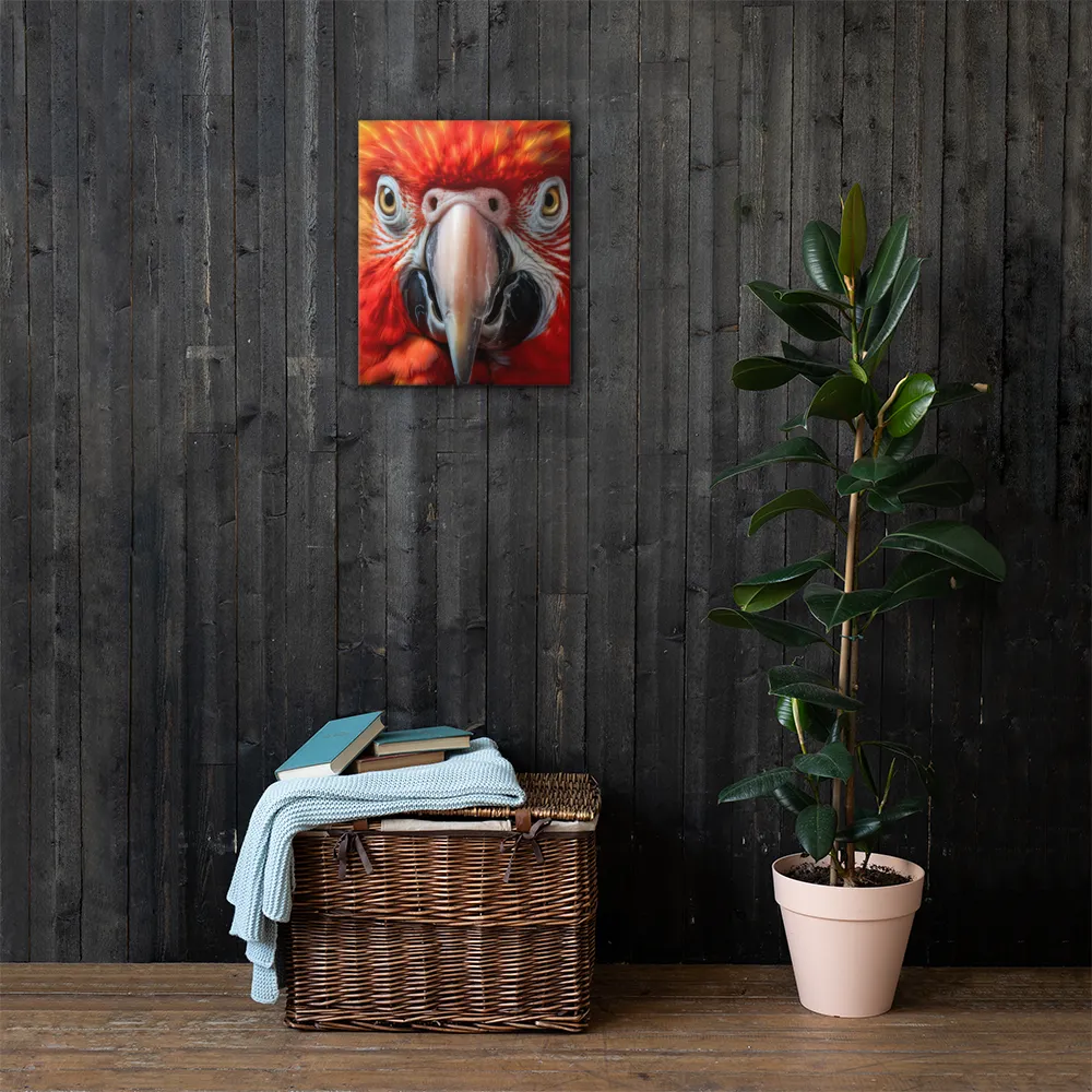 The Fiery Gaze of the Parrot | Canvas | 16″×20″