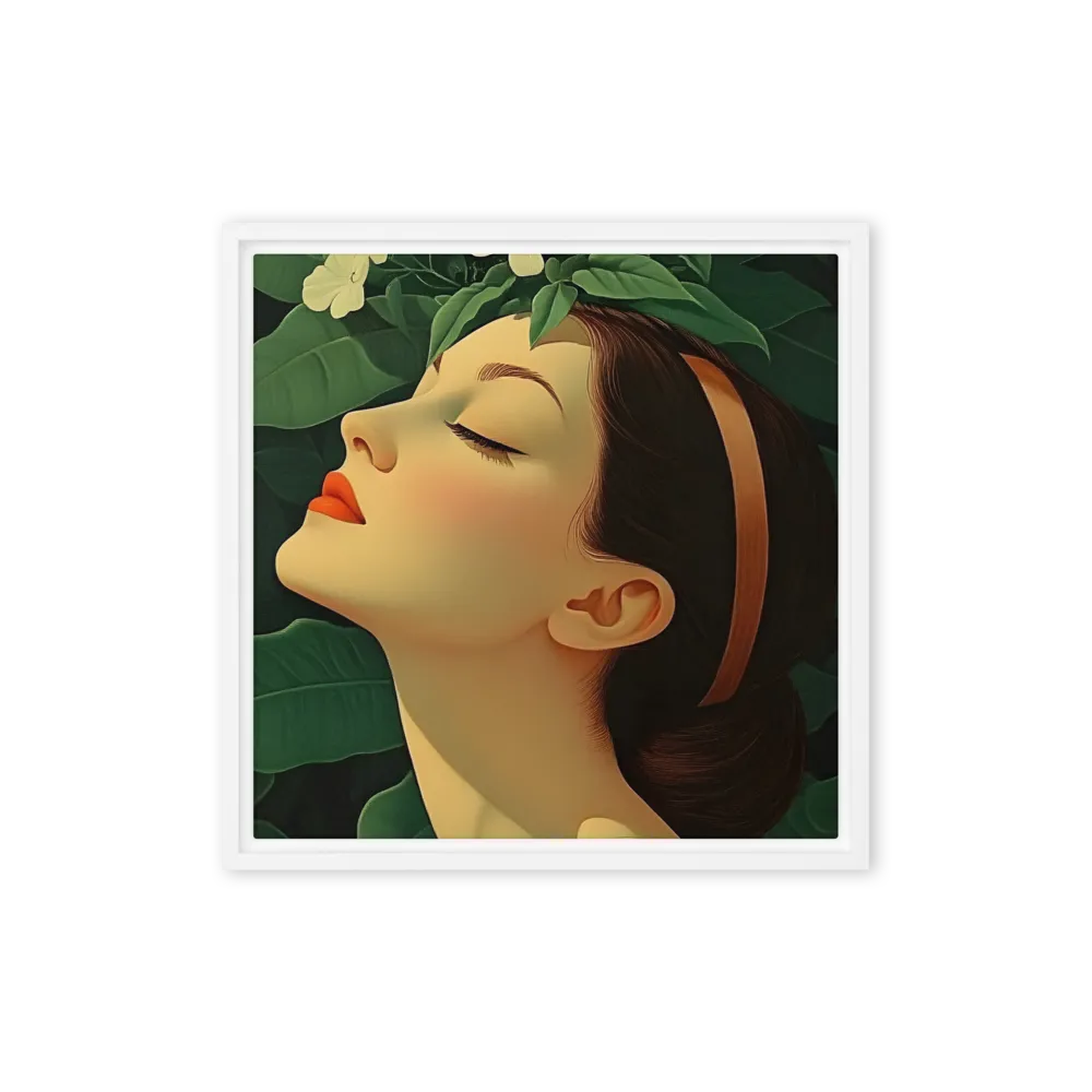 Serenity in Bloom | Canvas with White Frame | 16″×16″