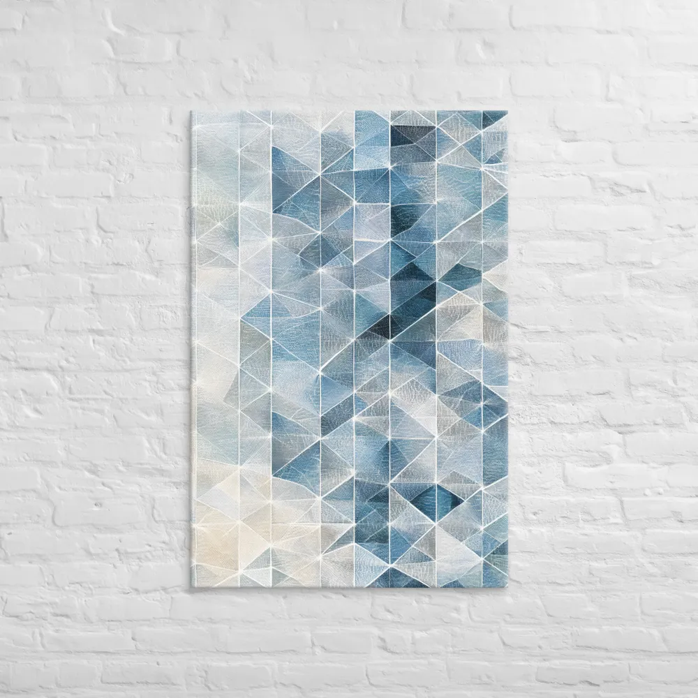 Geometric Harmony in Blue | Canvas | 32″×48″