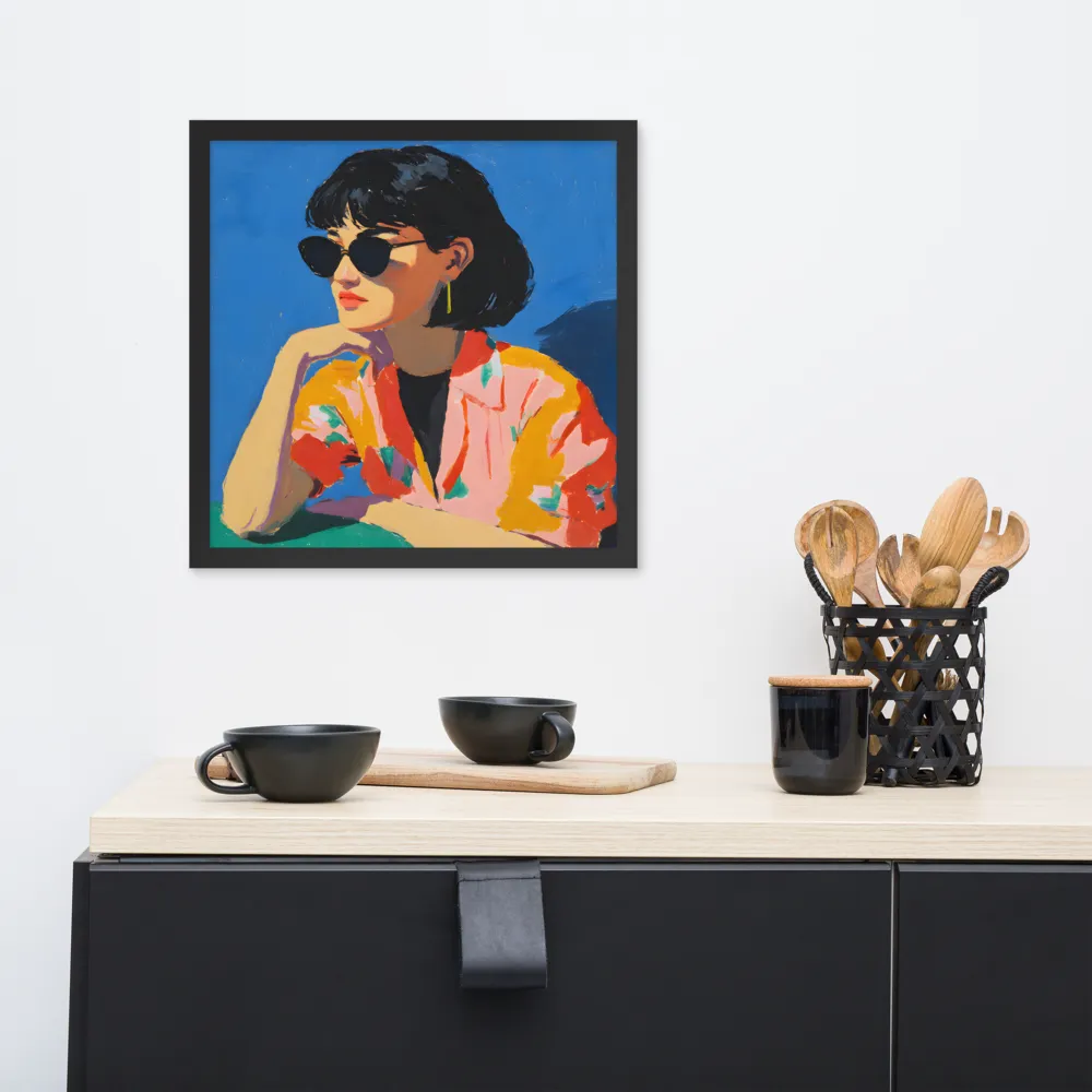 Sunglass Reverie 
 Poster with Black Frame | 16″x 16″