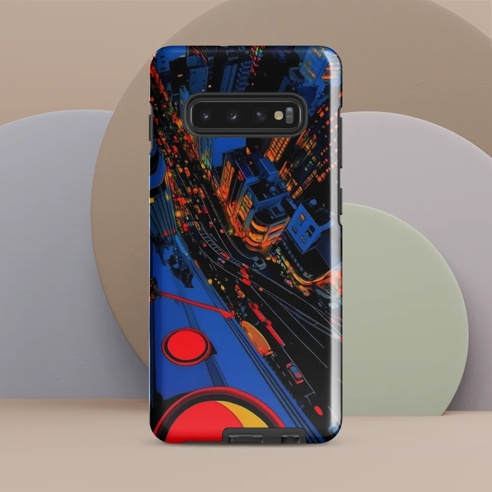 Vibrant Nightscape: A Futuristic City Overlook | Phone Case |  S10 Plus | Tough Case | Glossy