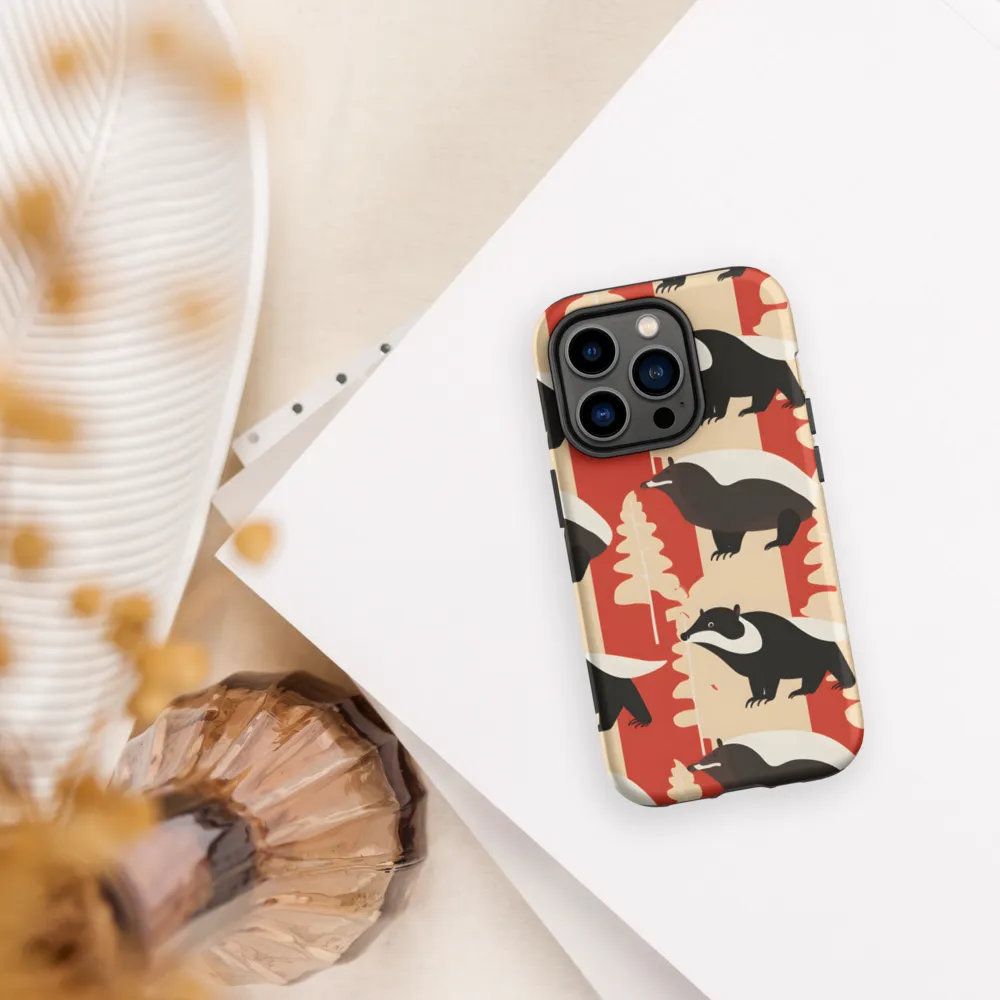 Wildlife Pattern: The Badger Tale | Phone Case |  14 Pro | Tough Case | Matte