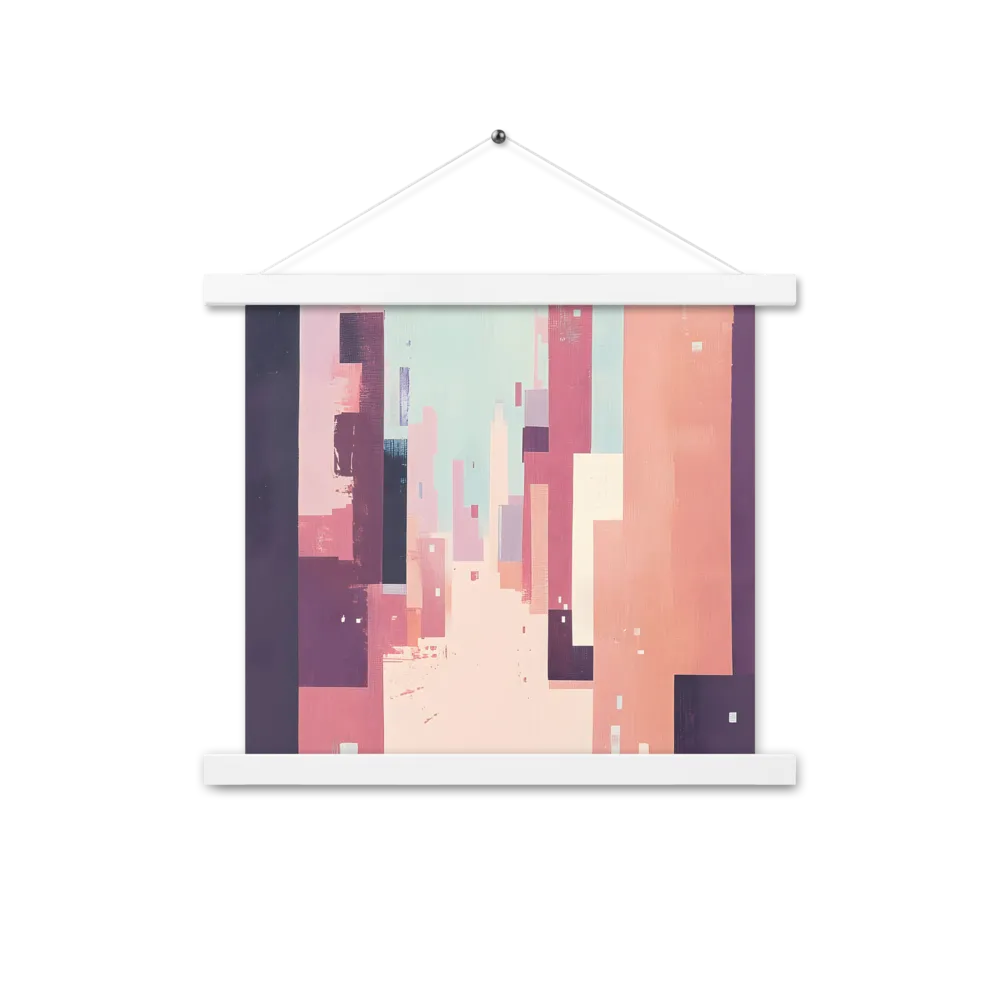 Tranquil Cityscape | Poster With White Wood Hanger | 14″×14″