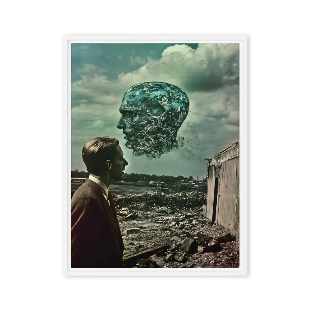 Ethereal Reflections: Identity in a Fragmented World | Canvas with White Frame | 24″×32″