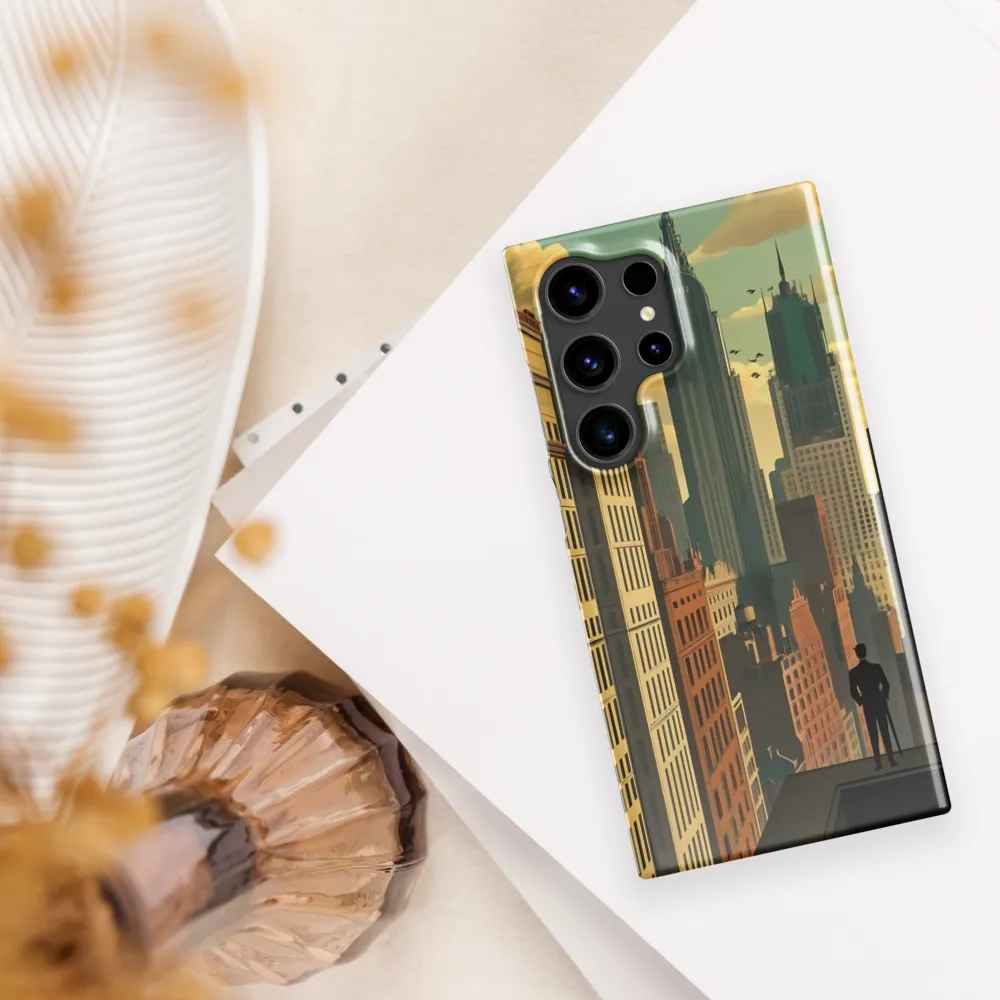 Urban Dreams: A Silhouette in Art Deco Cityscape