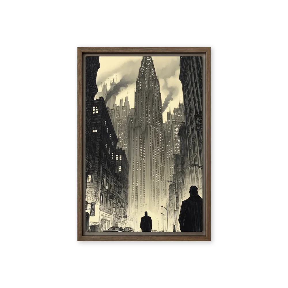 Echoes of the City | Canvas with Brown Frame | 12″×18″