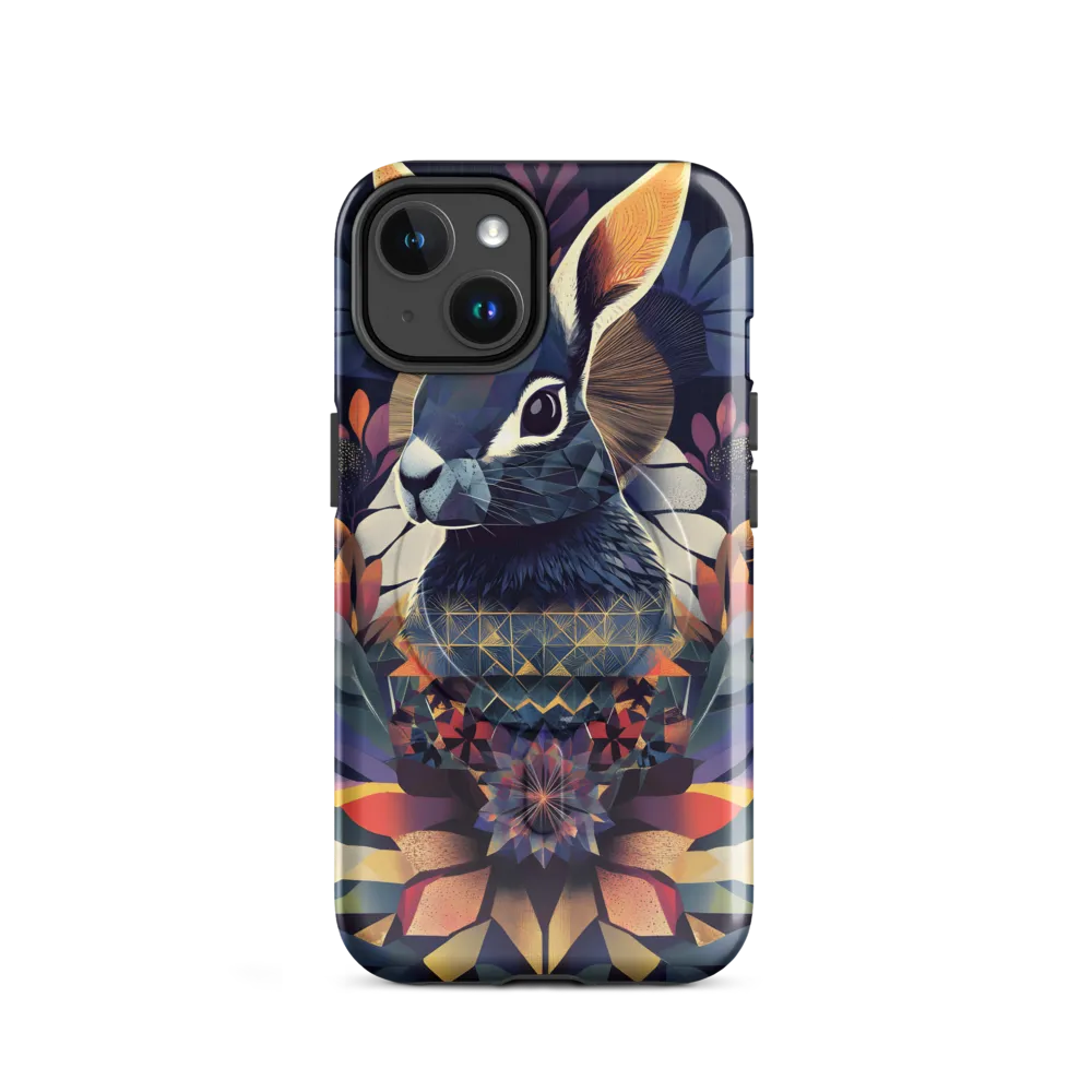 Ethereal Bunny: A Geometric Wonderland | Phone Case |  14 | MagSafe® Tough Case | Glossy