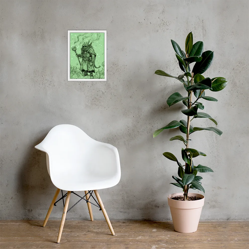 The Enigmatic Wizard | Poster with White Frame | 12″×16″