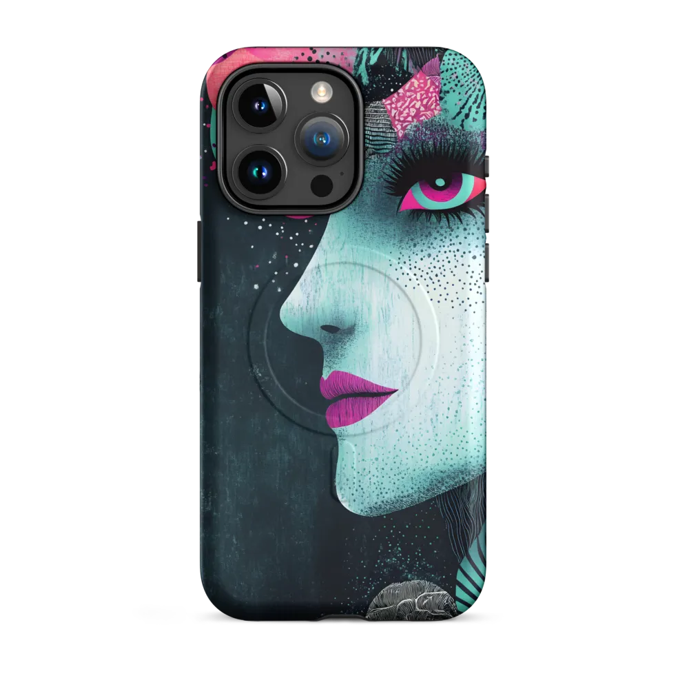 Mystical Beauty in Blue and Pink | Phone Case |  15 Pro Max | MagSafe® Tough Case | Matte