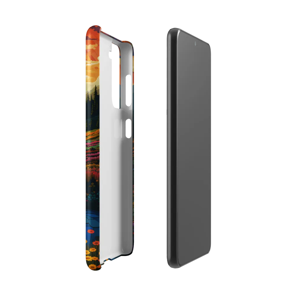 Serenity in Sunset: A Winding River's Embrace | Phone Case |  S21 | Snap Case | Matte