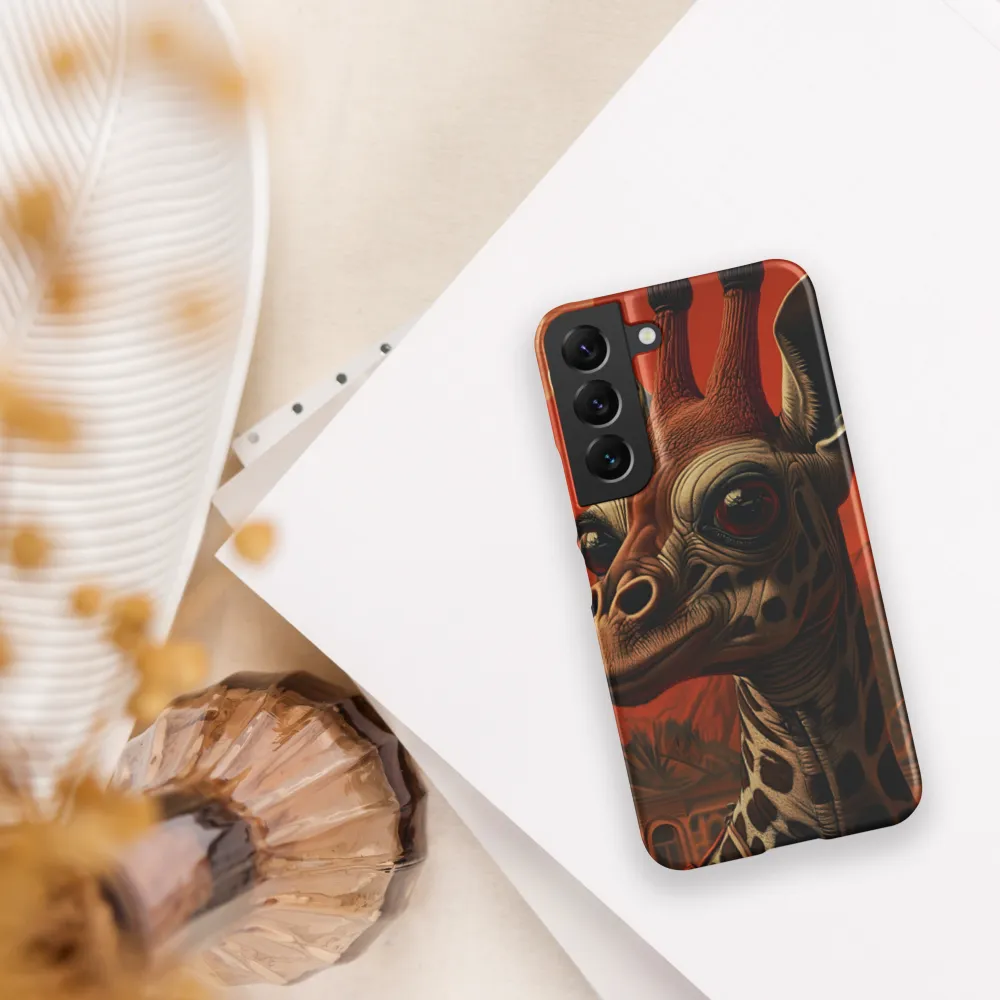 Whimsical Giraffe in an Orange Dreamscape
