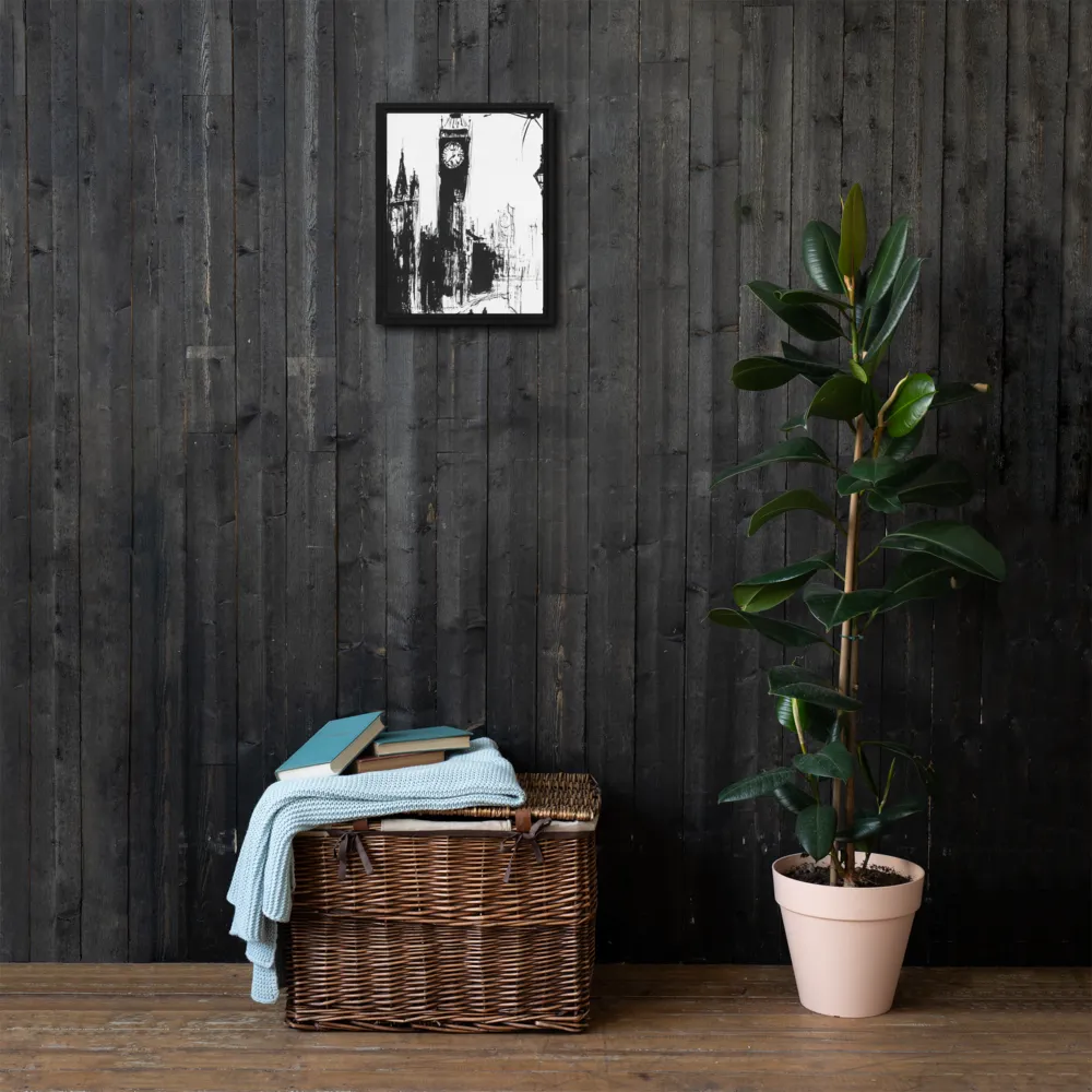 Clock Tower in Motion | Canvas with Black Frame | 11″×14″