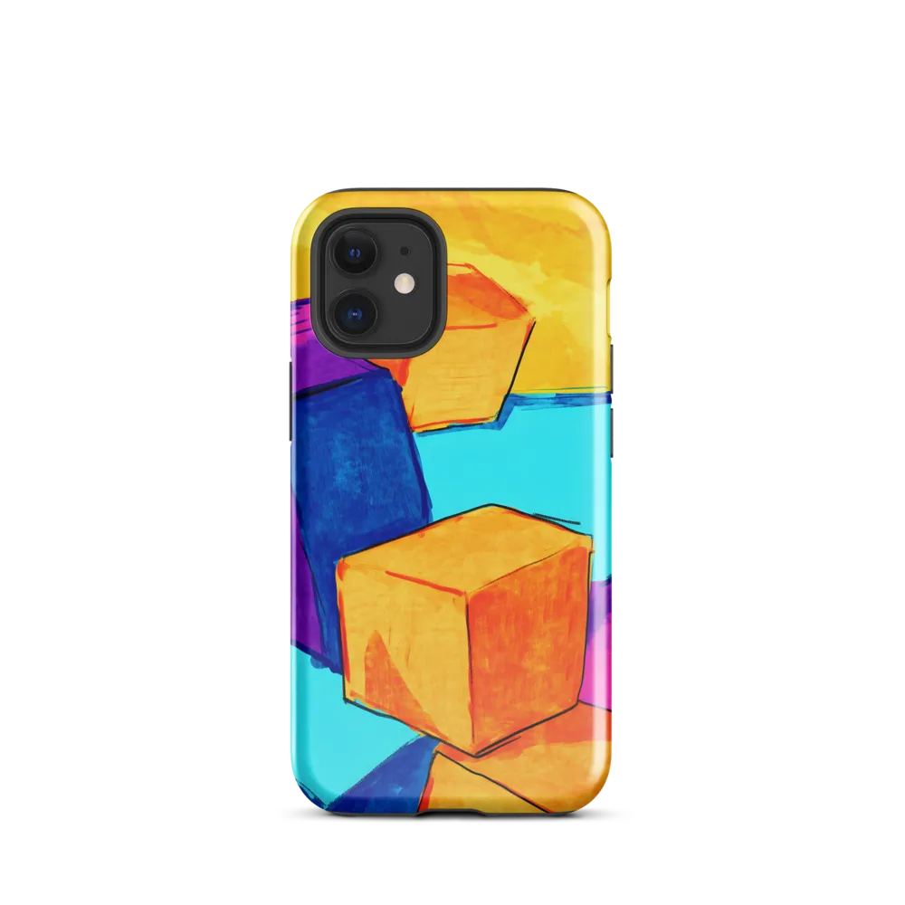 Playful Cubes in Vibrant Harmony | Phone Case |  12 mini | Tough Case | Glossy