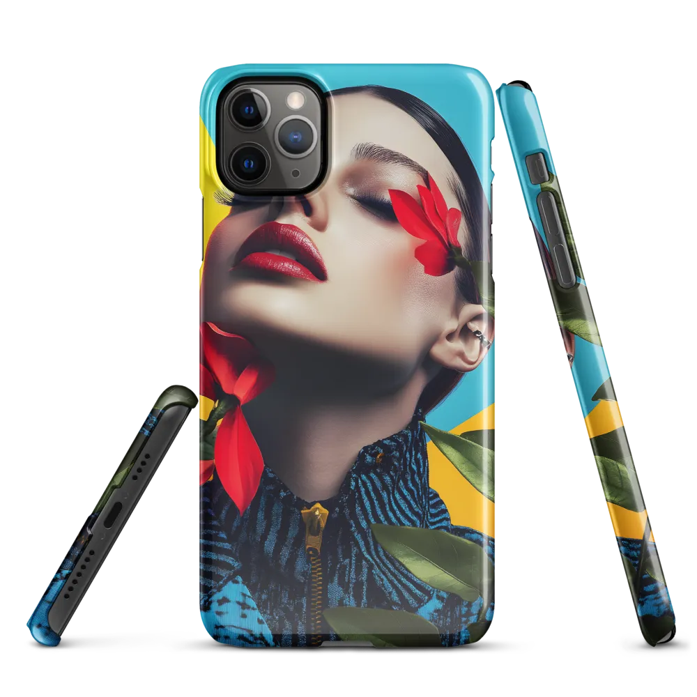 Floral Serenity: A Contemporary Portrait | Phone Case |  11 Pro Max | Snap Case | Glossy