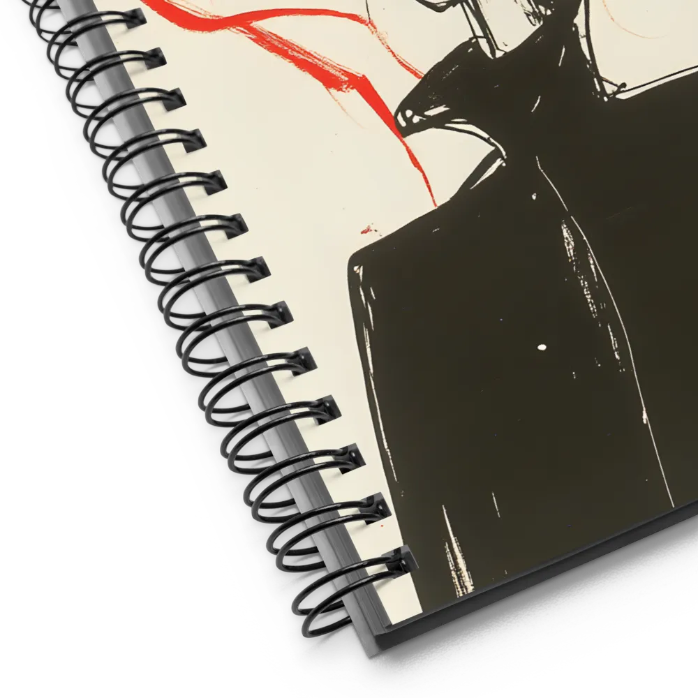 Dramatic Elegance in Red and Black | Spiral Notebook