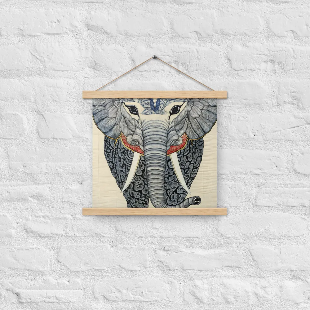 Majesty of the Elephant | Poster With Oak Wood Hanger | 14″×14″