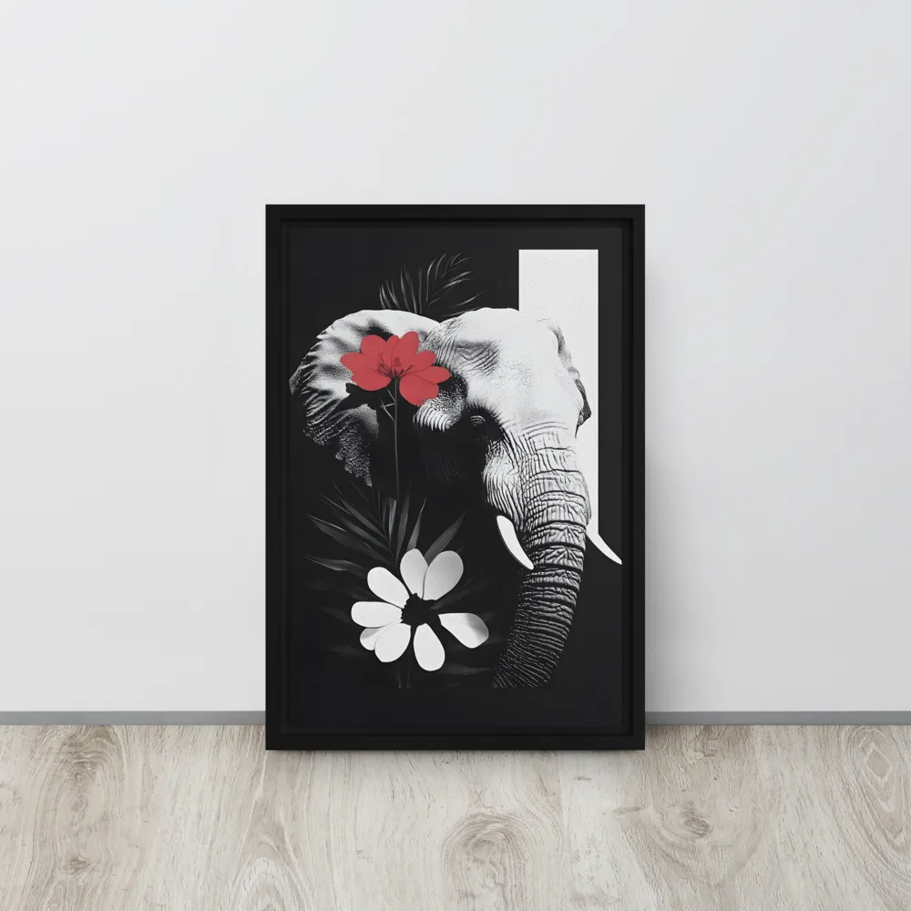Elephant Harmony | Canvas with Black Frame | 12″×18″