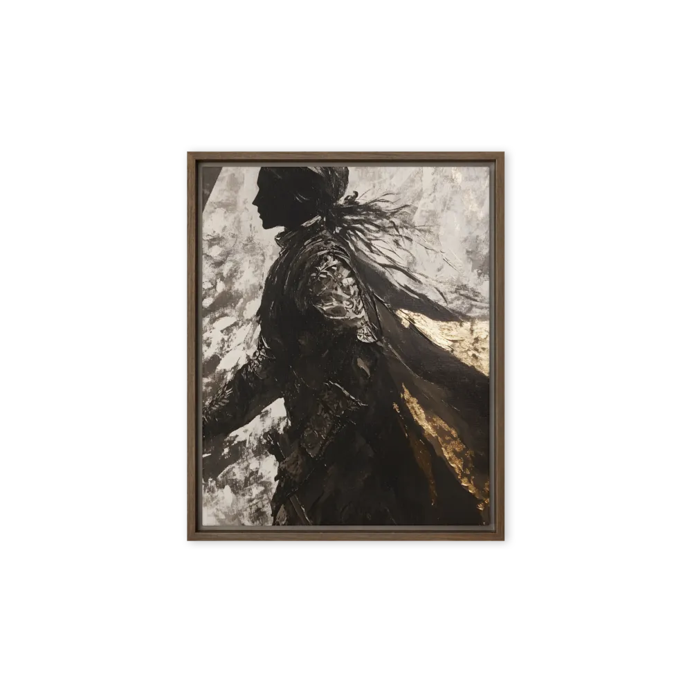 The Silhouette of Valor | Canvas with Brown Frame | 8″×10″