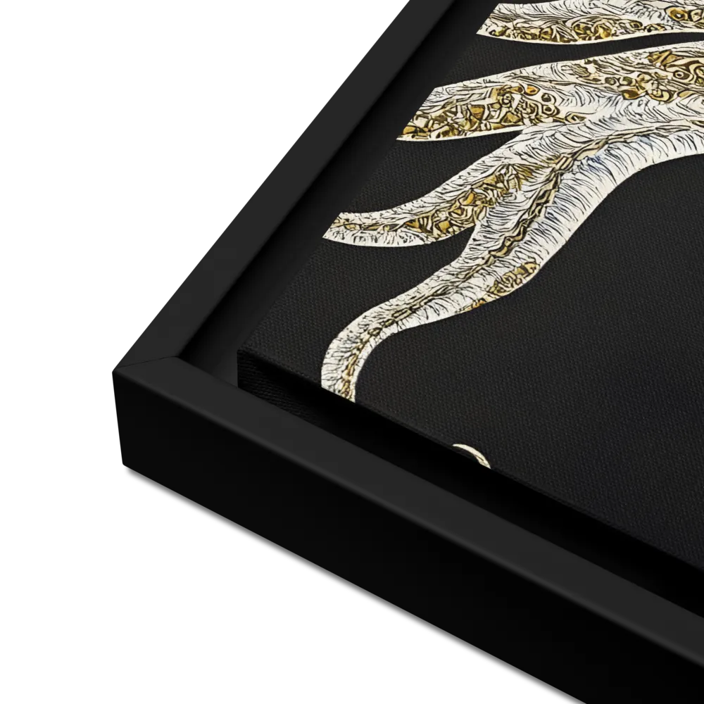 Elegance of the Majestic Peacock | Canvas with Black Frame | 16″×16″