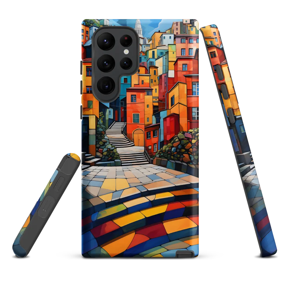 Vibrant Village: A Cubist Journey