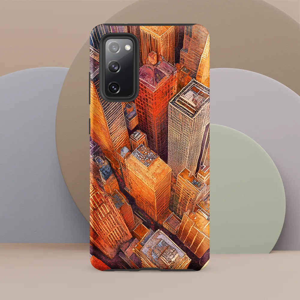Urban Symphony in Orange and Purple