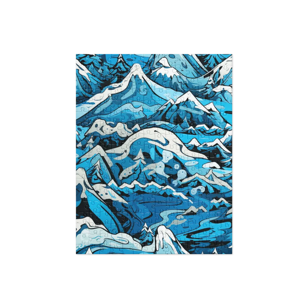 Frozen Harmony: A Blue Mountain Odyssey | Jigsaw Puzzle | 252/520 pieces