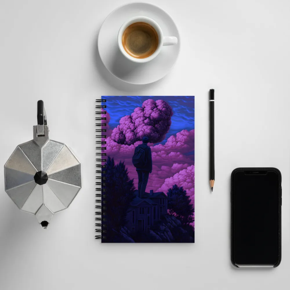 Contemplation Amidst Surreal Clouds | Spiral Notebook