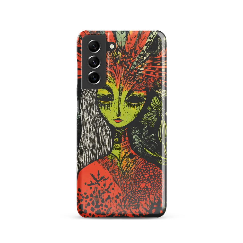 Mystical Flora: A Surreal Portrait | Phone Case |  S21 | Snap Case | Glossy