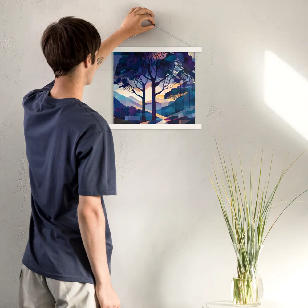 Tranquil Geometry: A Journey Through Color | Poster With White Wood Hanger | 14″×14″