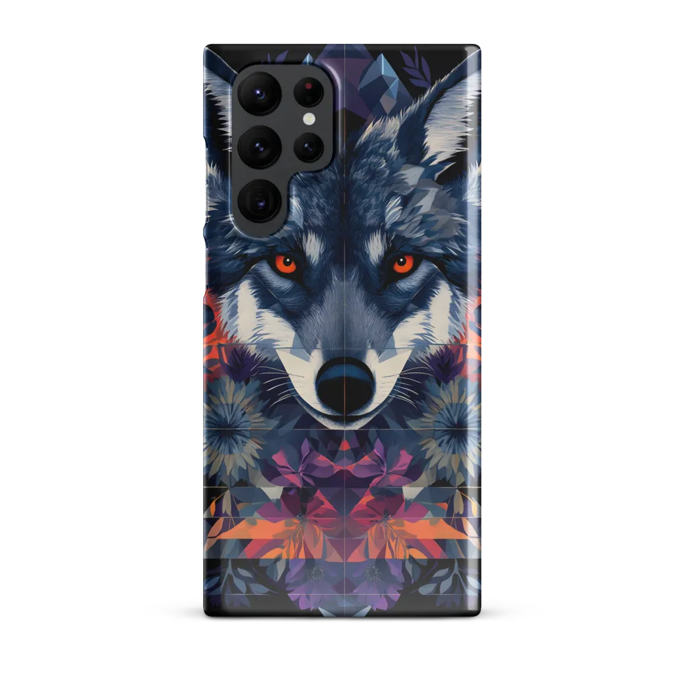 Mystical Wolf Amidst Floral Geometry