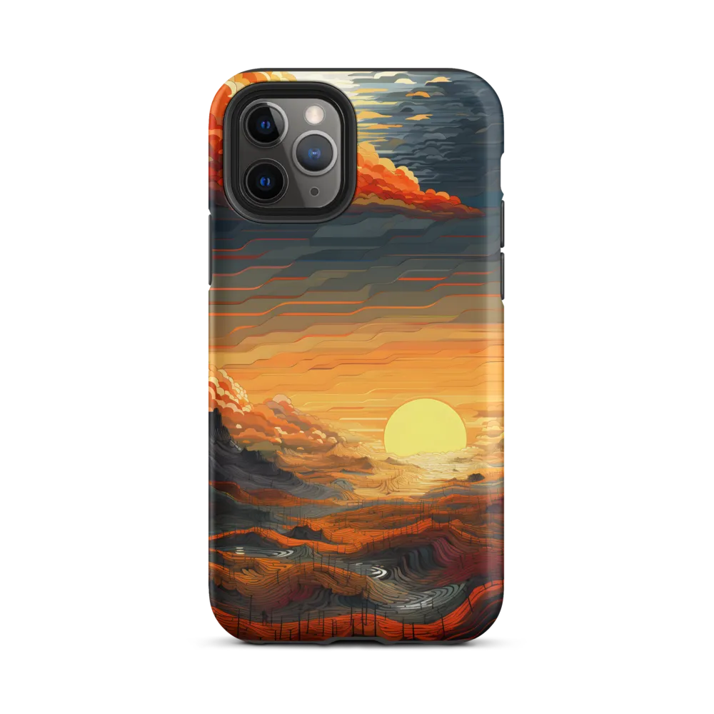 Ethereal Sunset: A Serene Landscape in Flowing Forms