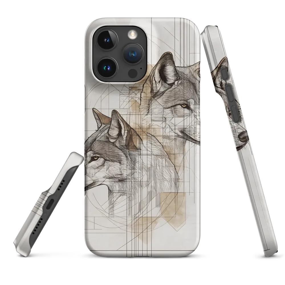 Geometric Harmony: The Essence of Wolves | Phone Case |  16 Pro Max | Snap Case | Matte