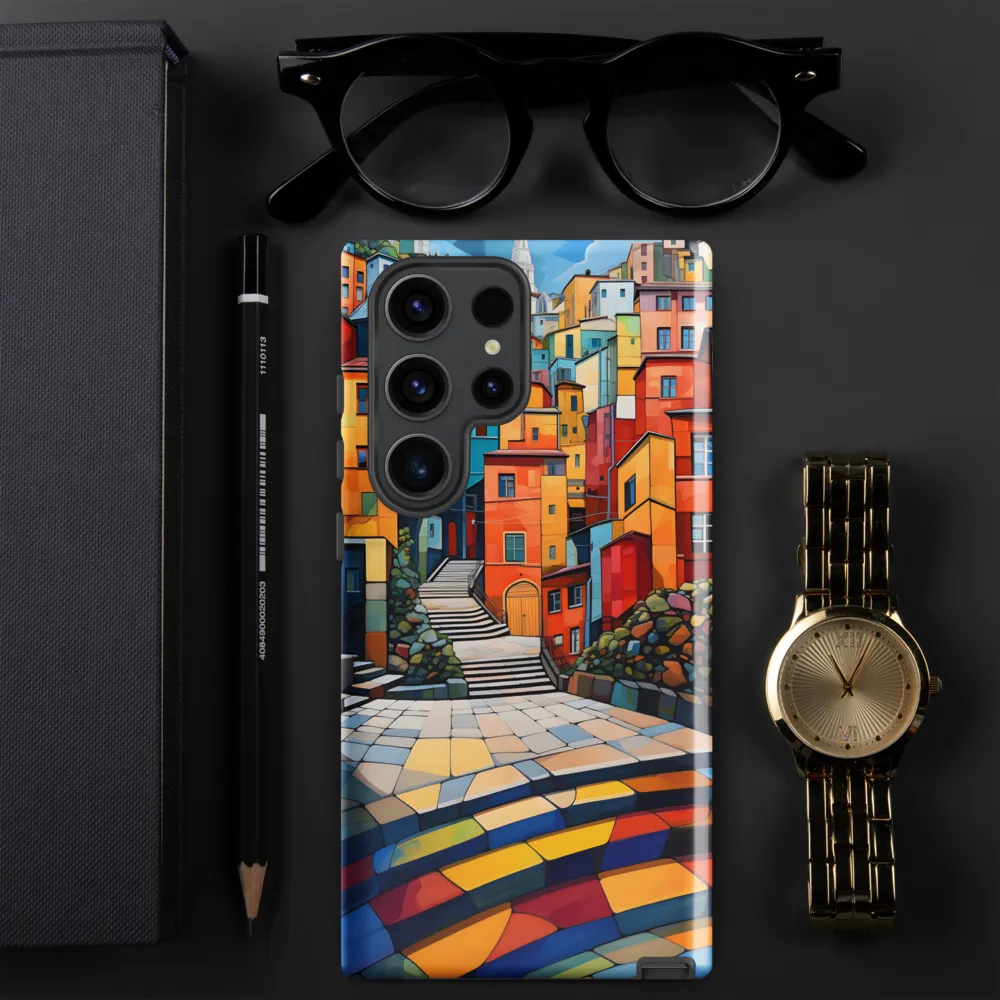 Vibrant Village: A Cubist Journey