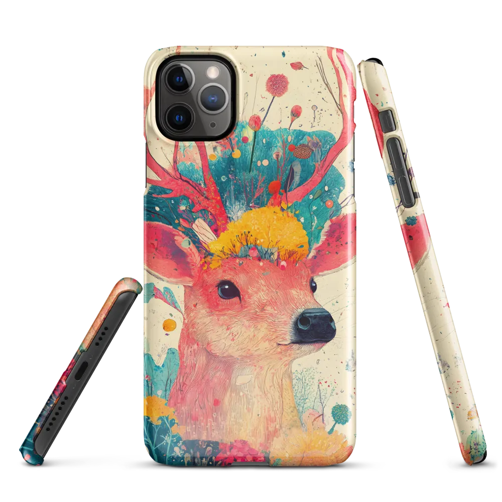 Whimsical Harmony: A Deer in Bloom | Phone Case |  11 Pro Max | Snap Case | Glossy