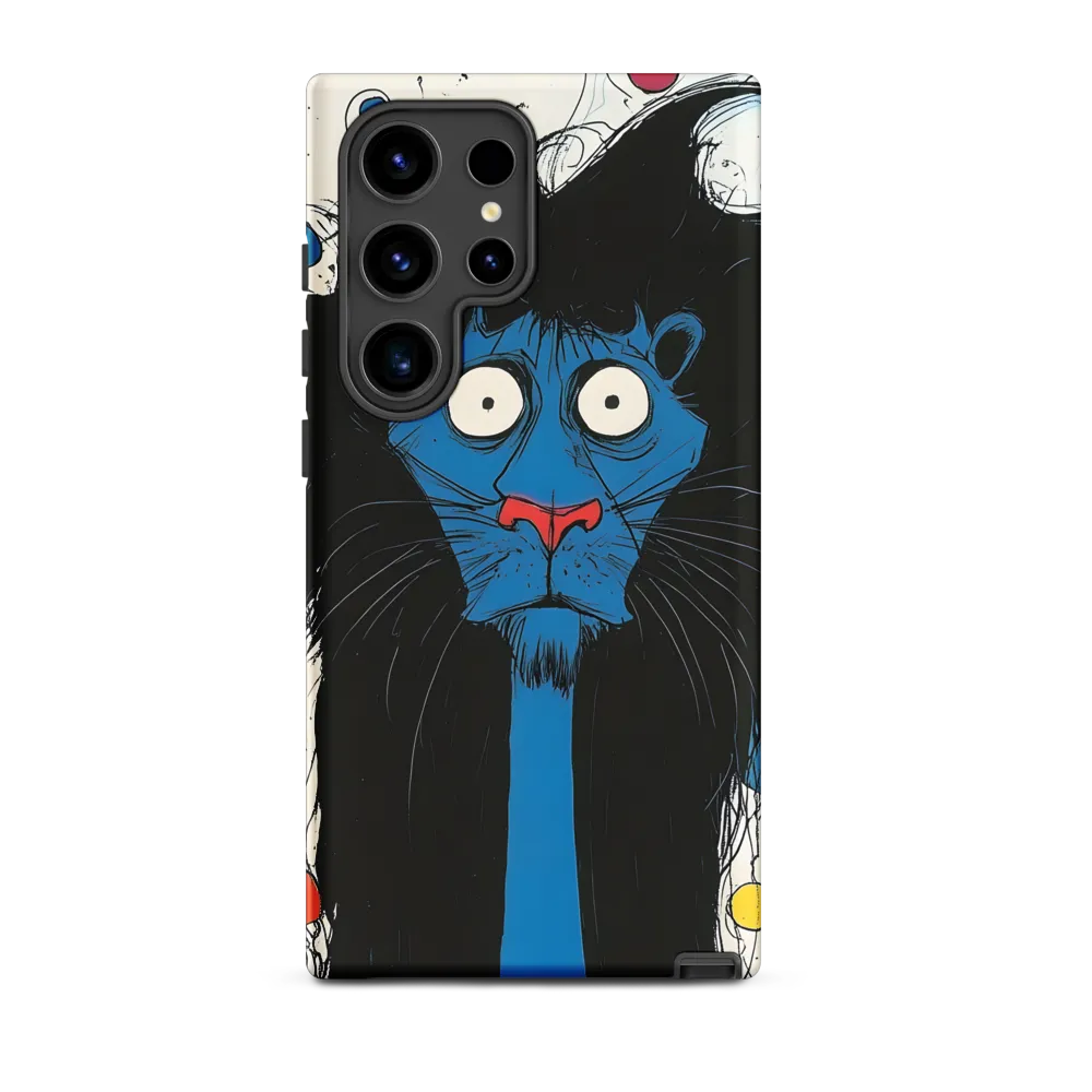 Whimsical Blue Lion