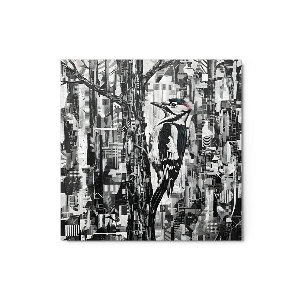 Woodpecker Collage 
 Metal Print | 12″x 12″