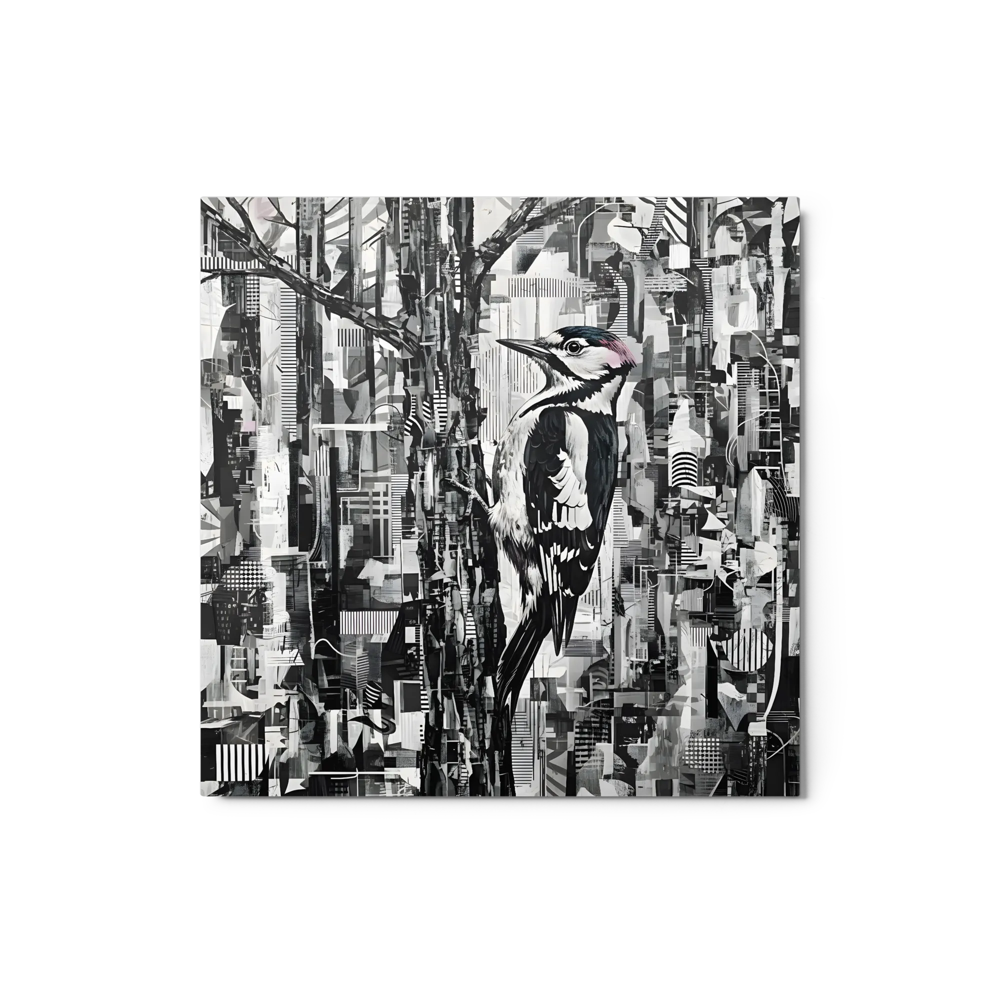 Woodpecker Collage 
 Metal Print | 12″x 12″