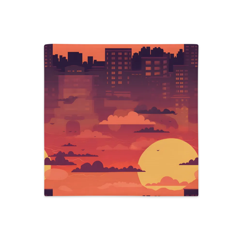 Serene Sunset Cityscape | Pillow Case | 18″×18″