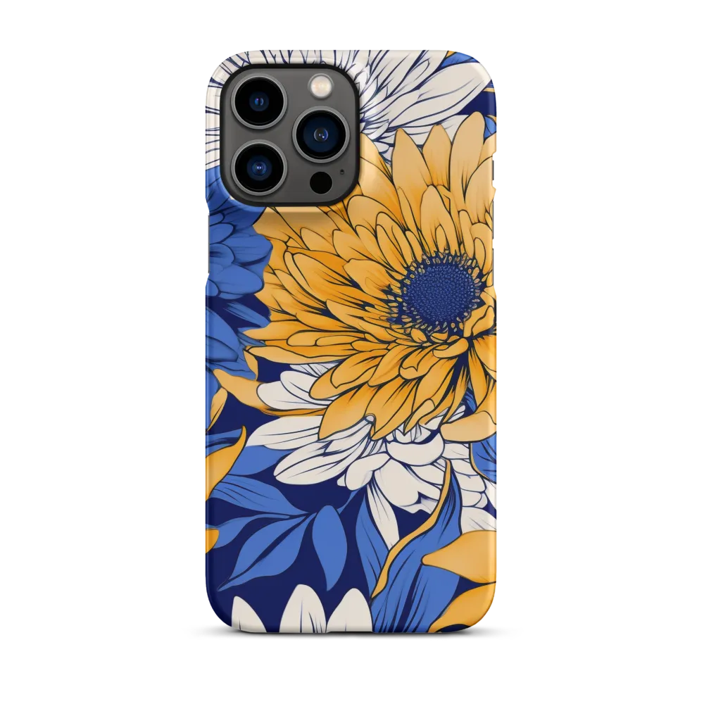 Floral Harmony in Blue and Yellow | Phone Case |  13 Pro Max | Snap Case | Matte