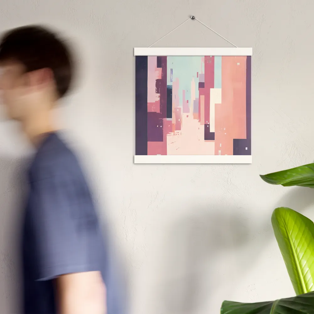 Tranquil Cityscape | Poster With White Wood Hanger | 12″×12″