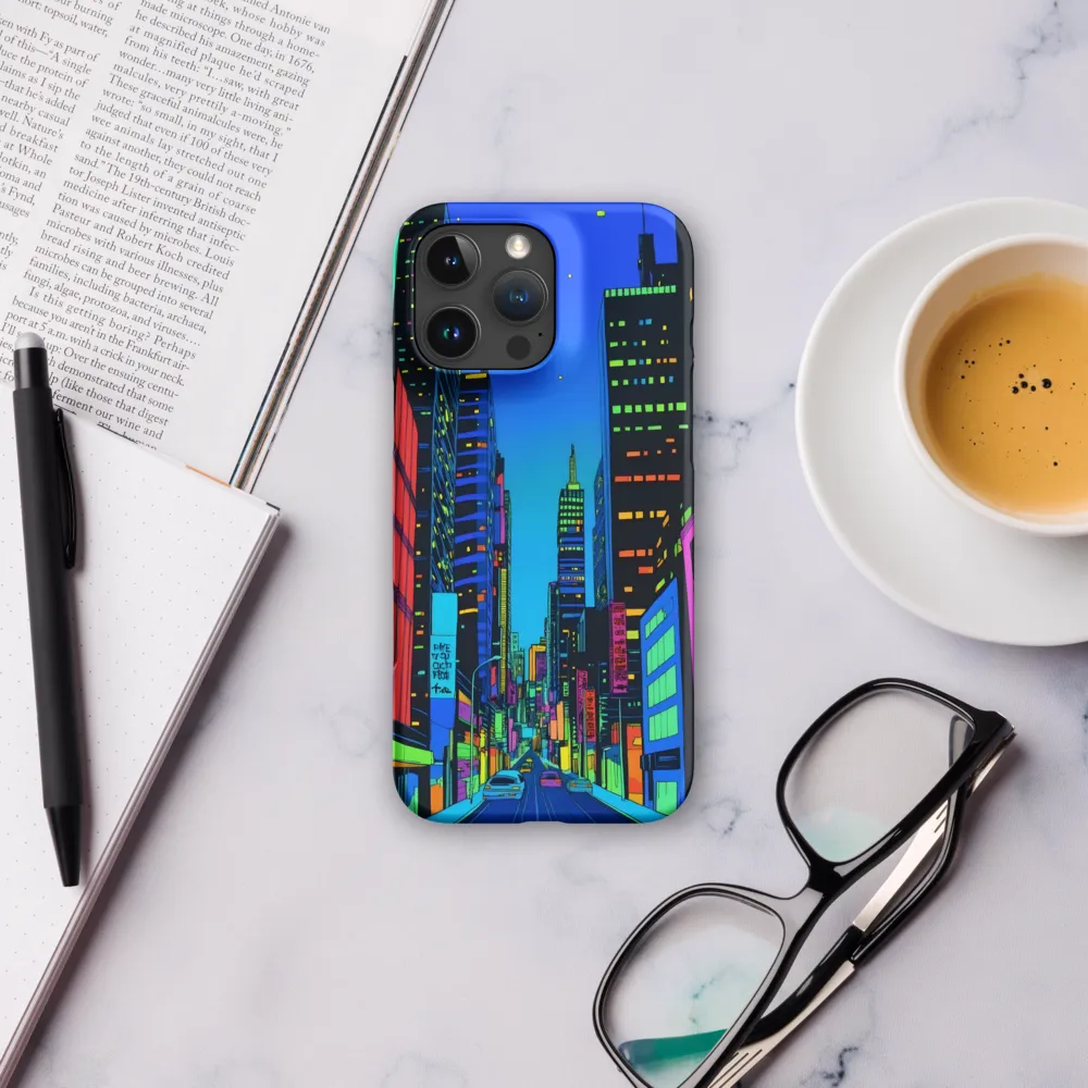 Neon Dreamscape: A Futuristic City at Dusk | Phone Case |  16 Pro Max | Snap Case | Matte