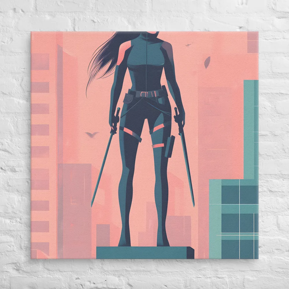 Urban Sentinel: A Warrior's Stand | Canvas | 37″×37″