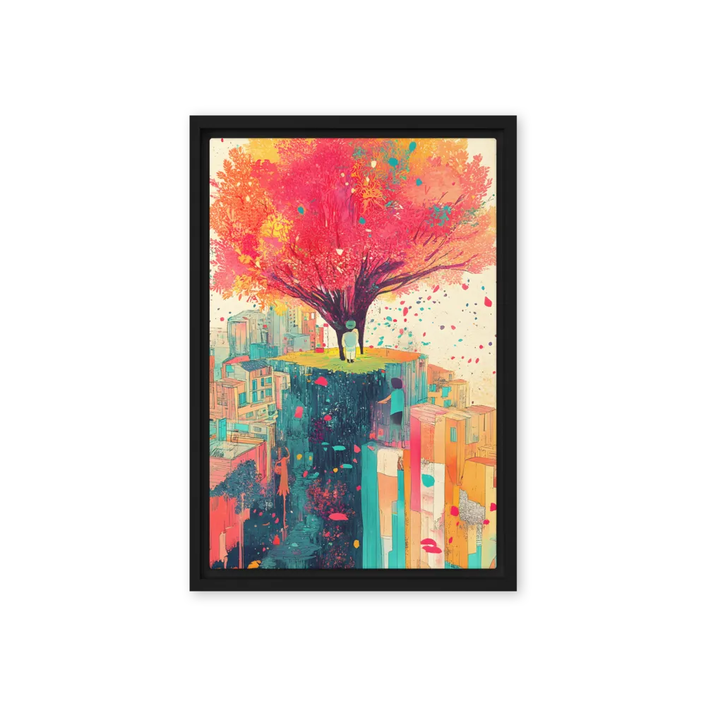 Whispers of Urban Dreams | Canvas with Black Frame | 12″×18″