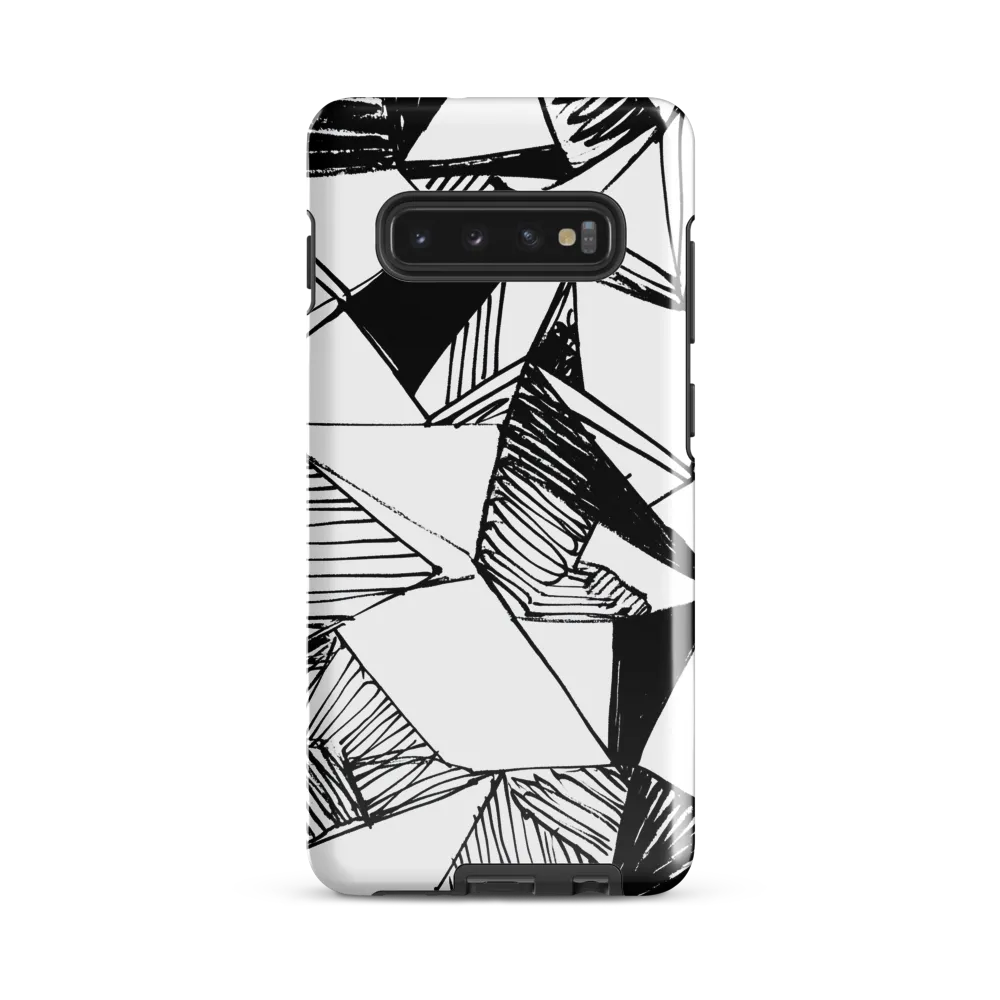 Dynamic Geometry in Ink | Phone Case |  S10 Plus | Tough Case | Glossy